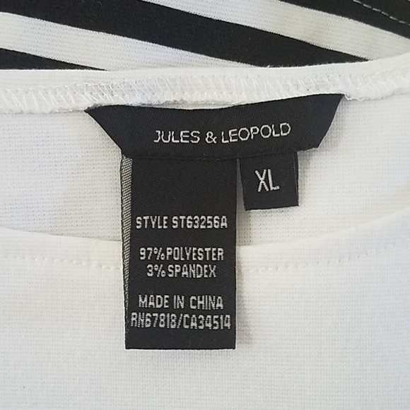 Jules & Leopold Black Cream Striped Top Lace Trim - Picture 3 of 7